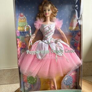 Peppermint Candy Cane Doll in Pink Dress
